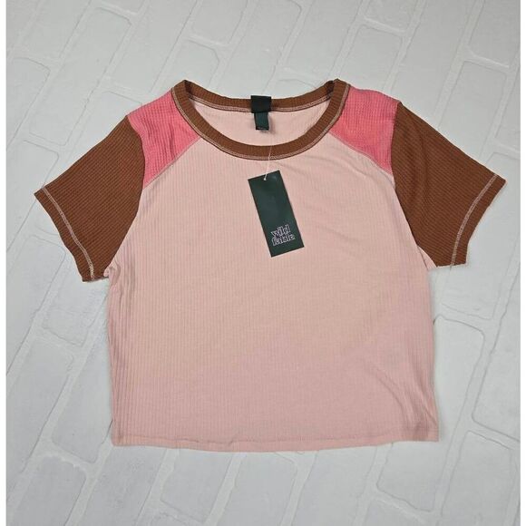 Wild Fable Textured Multi Colored Crop Top Small - Picture 1 of 3